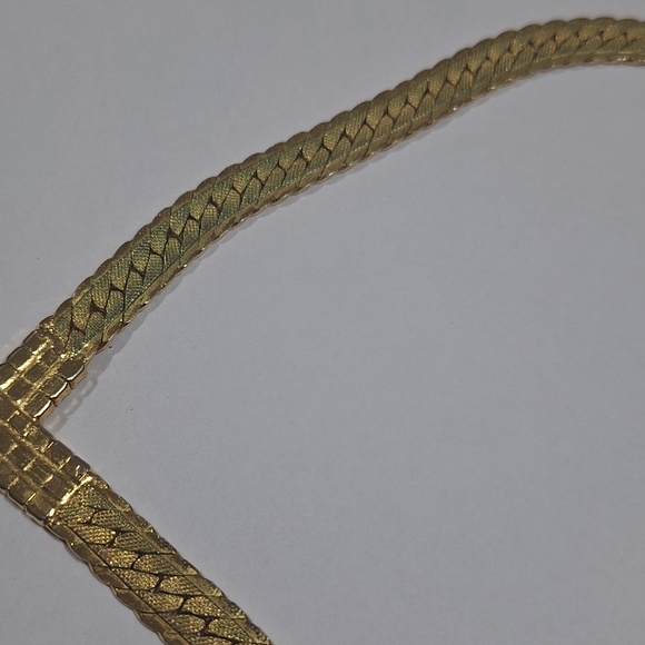 Vtg Gold Tone Clear Rhinestones Cocktail Collar Necklace 16.5" Foldover Clasp - Picture 5 of 14